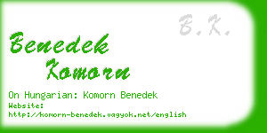 benedek komorn business card